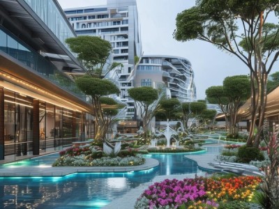 景观广场，提升商贸城的视觉identity