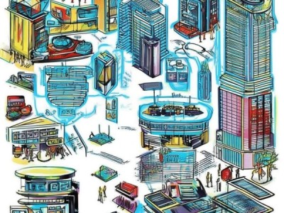 商贸服务手绘海报图，未来商业场景的视觉解决方案