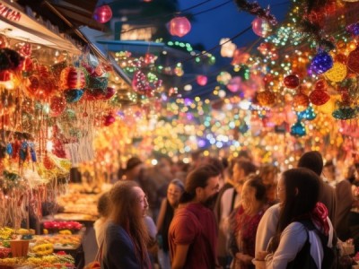 商贸夜市，圣诞节的欢乐与热闹