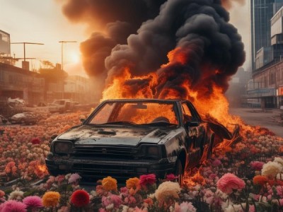 成都商贸城汽车自燃现象，斑斑生花遇良机