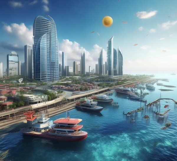 世界海洋商贸中心，海洋资源开发、物流与旅游的全球枢纽，连接未来！