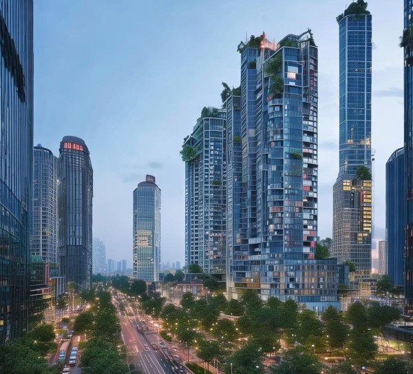 开启 residential area in the heart of the city: 崇左汽车商贸城项目