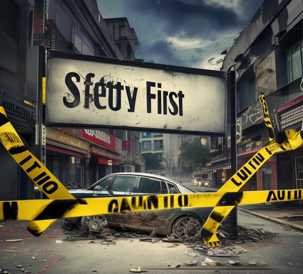 商贸街事故，警示语，安全第一