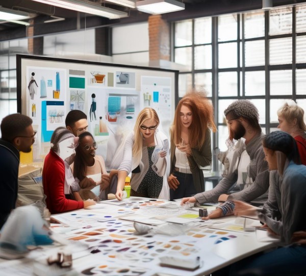 设计类服务属于商贸服务的一部分，主要在产品设计、广告设计等方面提供创意和解决方案，与商业活动中的市场支持结合使用。