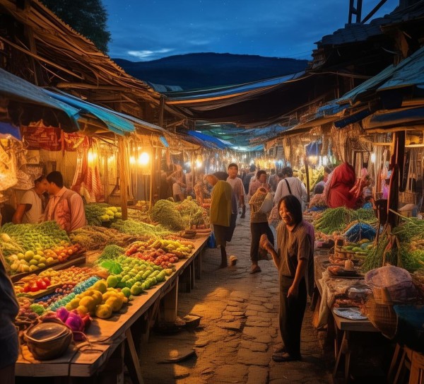 农村繁荣的农商贸夜市,热闹的活力与丰收的喜悦 农村繁荣的农商贸夜市,热闹的活力与丰收的喜悦