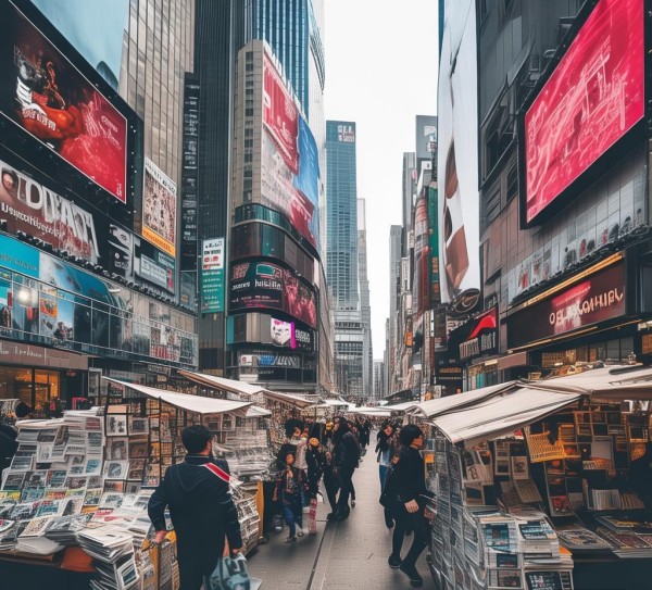 商贸繁华区，新闻与商业的碰撞