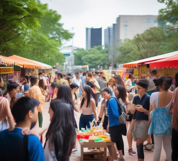 校园商贸集市，学生与校园的互动与交流