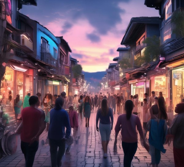 镇商贸街，活力与未来