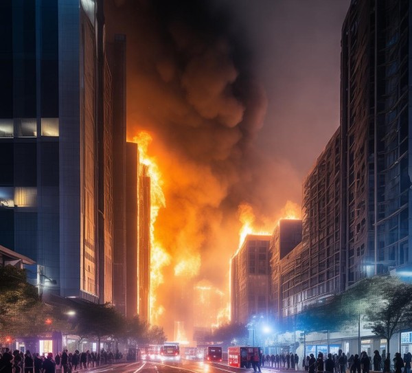 达州商贸城发生火灾，引发警示事件