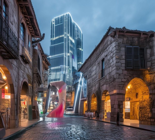 现代商贸小镇,变革的象征与精神的碰撞 现代商贸小镇,变革的象征与精神的碰撞