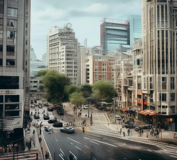 商贸城的地理位置和商业设施 advantageous location，提供多样化的 dining, retail, and shopping options