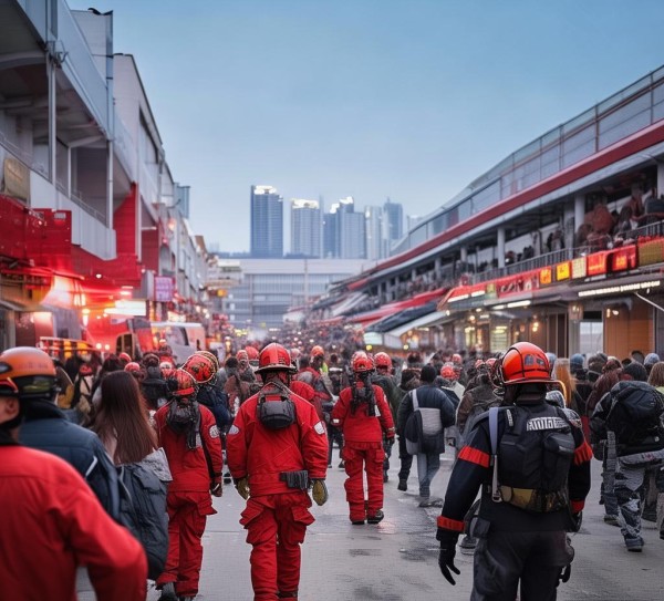 物流商贸城，消防部门及时疏散，保障市民安全