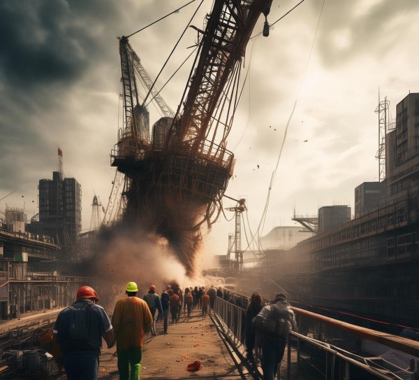 商贸城塔吊事故，贸然而行，警示瞬间