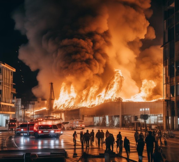 震惊！物流商贸城发生火灾，时间，223年8月28日