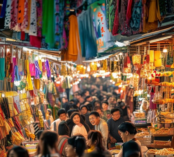 鑫源商贸夜市，创意与活力并存