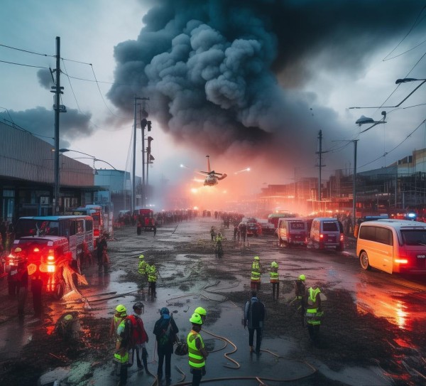 临平汽车商贸城爆炸引发救援行动