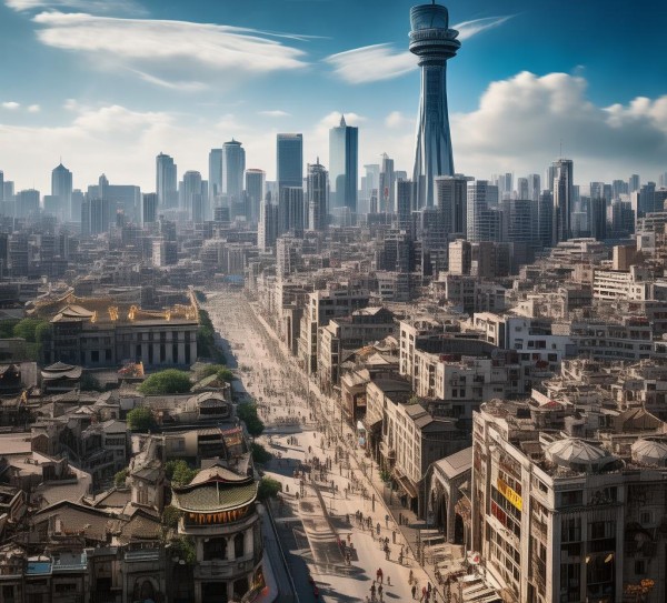 大型商贸城，从历史的商业中心到现代的地标，展现了城市的辉煌与璀璨。