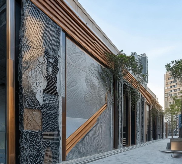 长乐商贸大楼围墙改造，融合现代与传统，创新设计与功能性结合