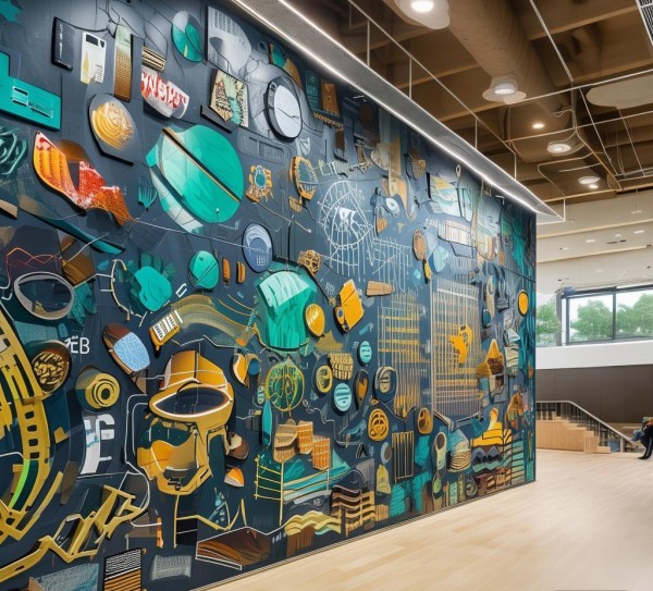 商贸服务系文化墙，构建商业精神的视觉密码